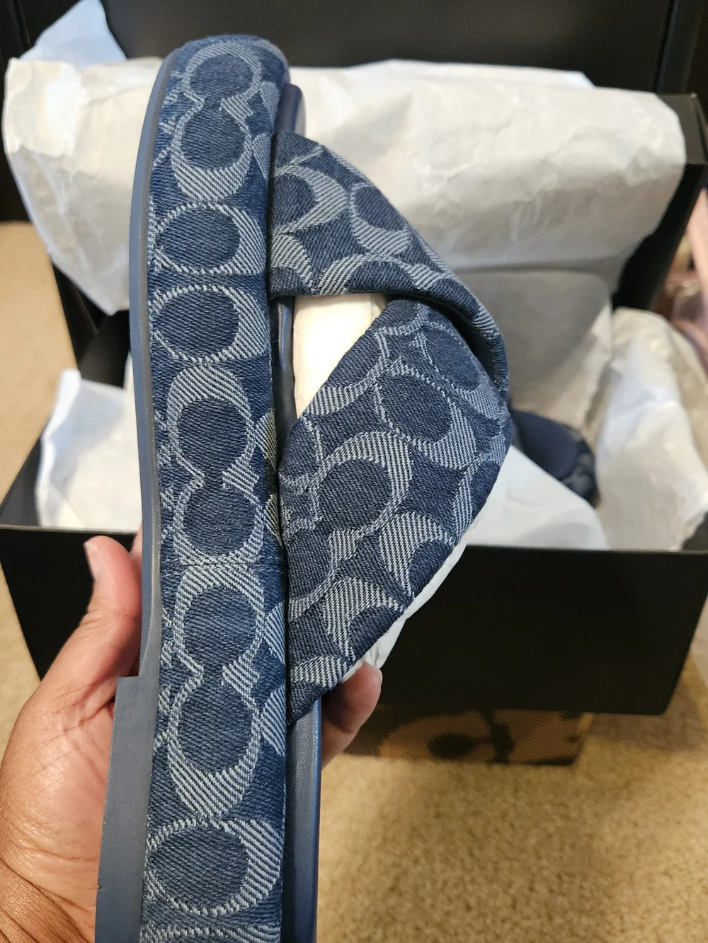 Coach Penelope Signature C Denim Sandal